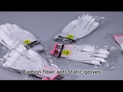 リント・フリーESDは抵抗力がある手袋13gsm伝導性カーボン繊維PUのやし適合を切った