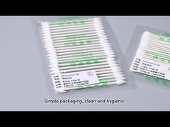 二重先の尖ったクリーンルームの綿棒のシャープは長い綿の芽を指す